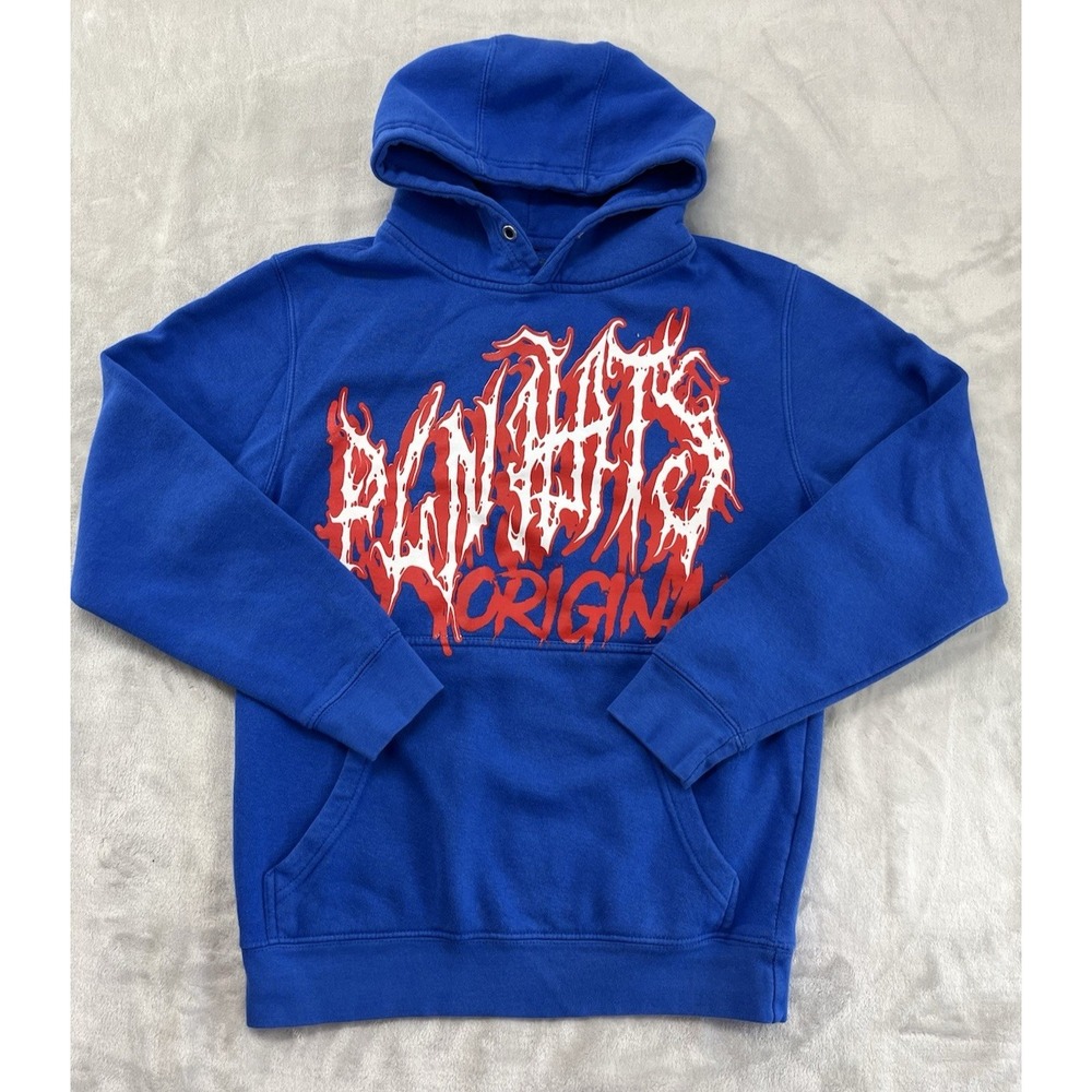 Rockstar Original Sweatshirt Men S Blue Hooded Streetwear Graphic Pullover EXC